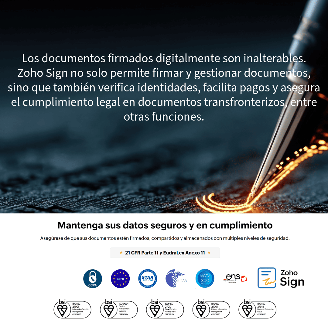 Zoho Sign Seguridad